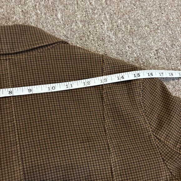 Peruvian Connection Blazer Jacket Tan and Black Houndstooth Plaid US8 Career - Picture 5 of 10